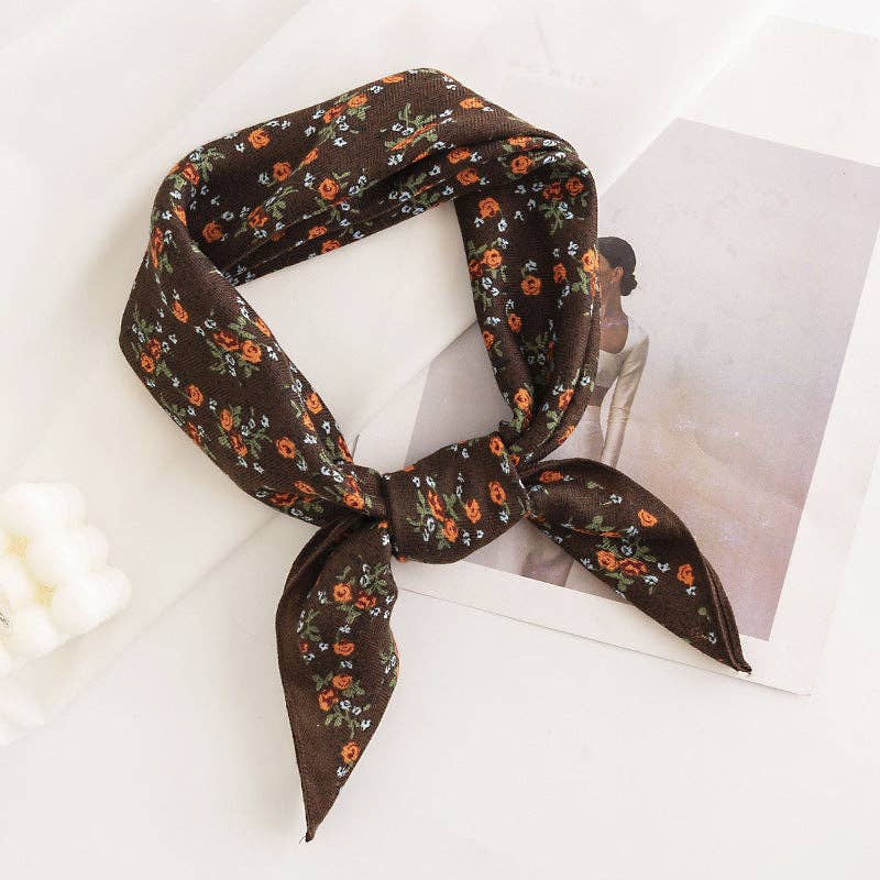 Vintage Floral Square Scarf