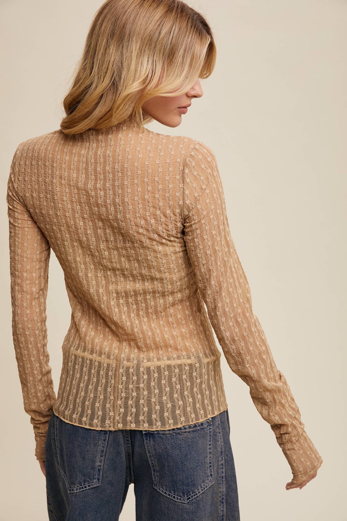 Semi Sheer Textured Top