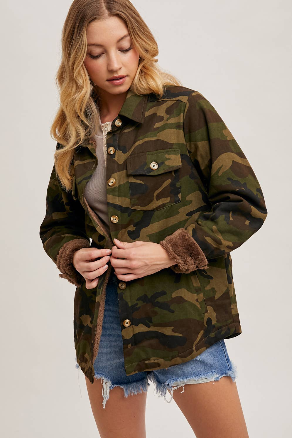 Camo Jacket with Sherpa