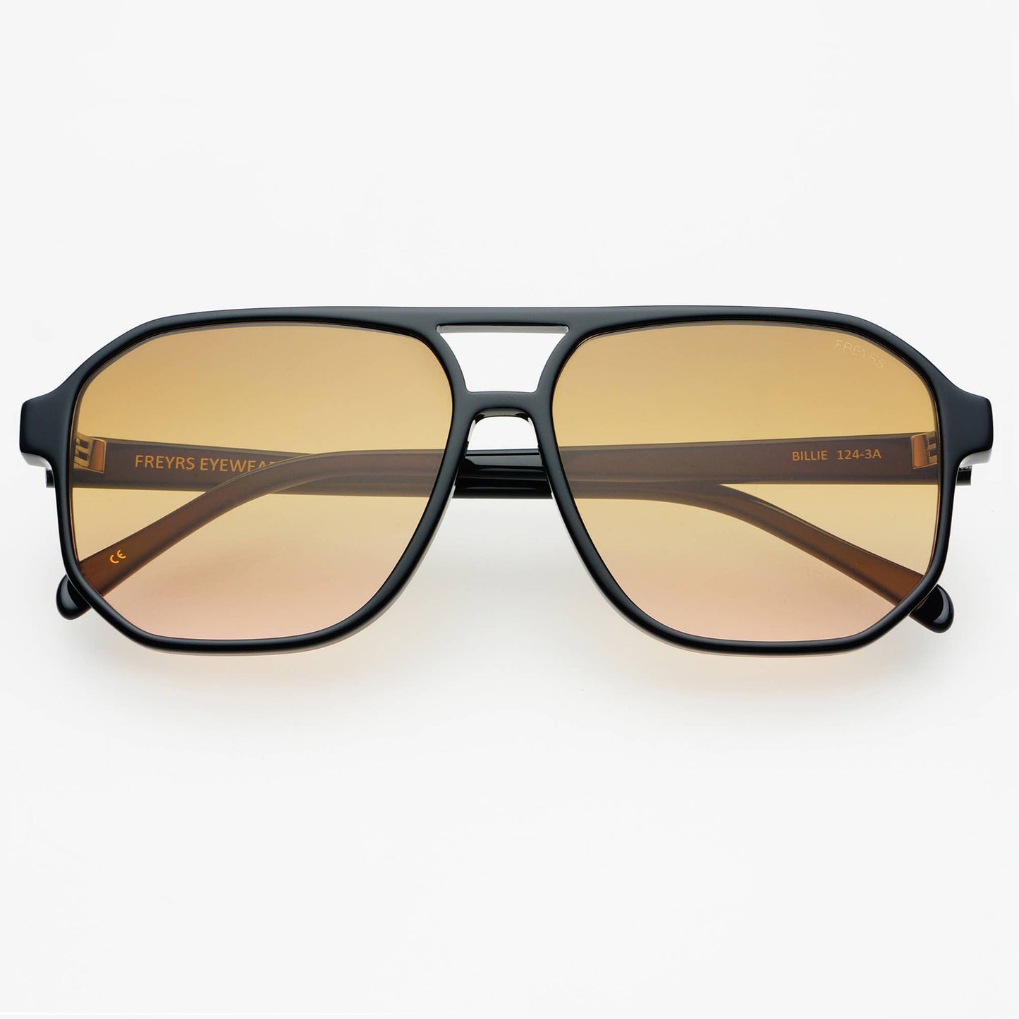 Billie Black Unisex Aviator Sunglasses