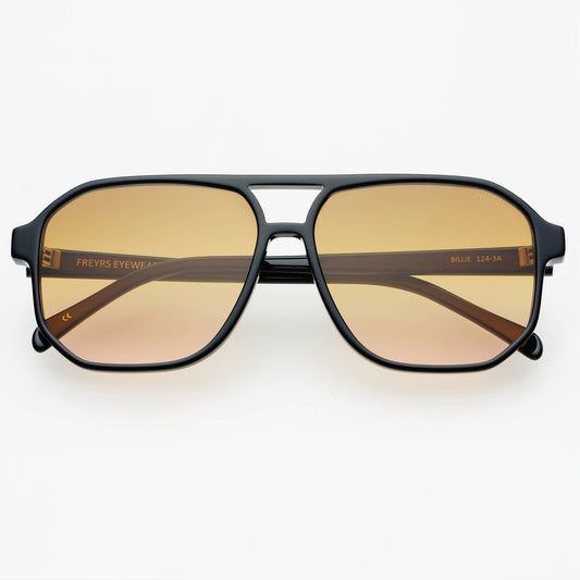 Billie Black Unisex Aviator Sunglasses