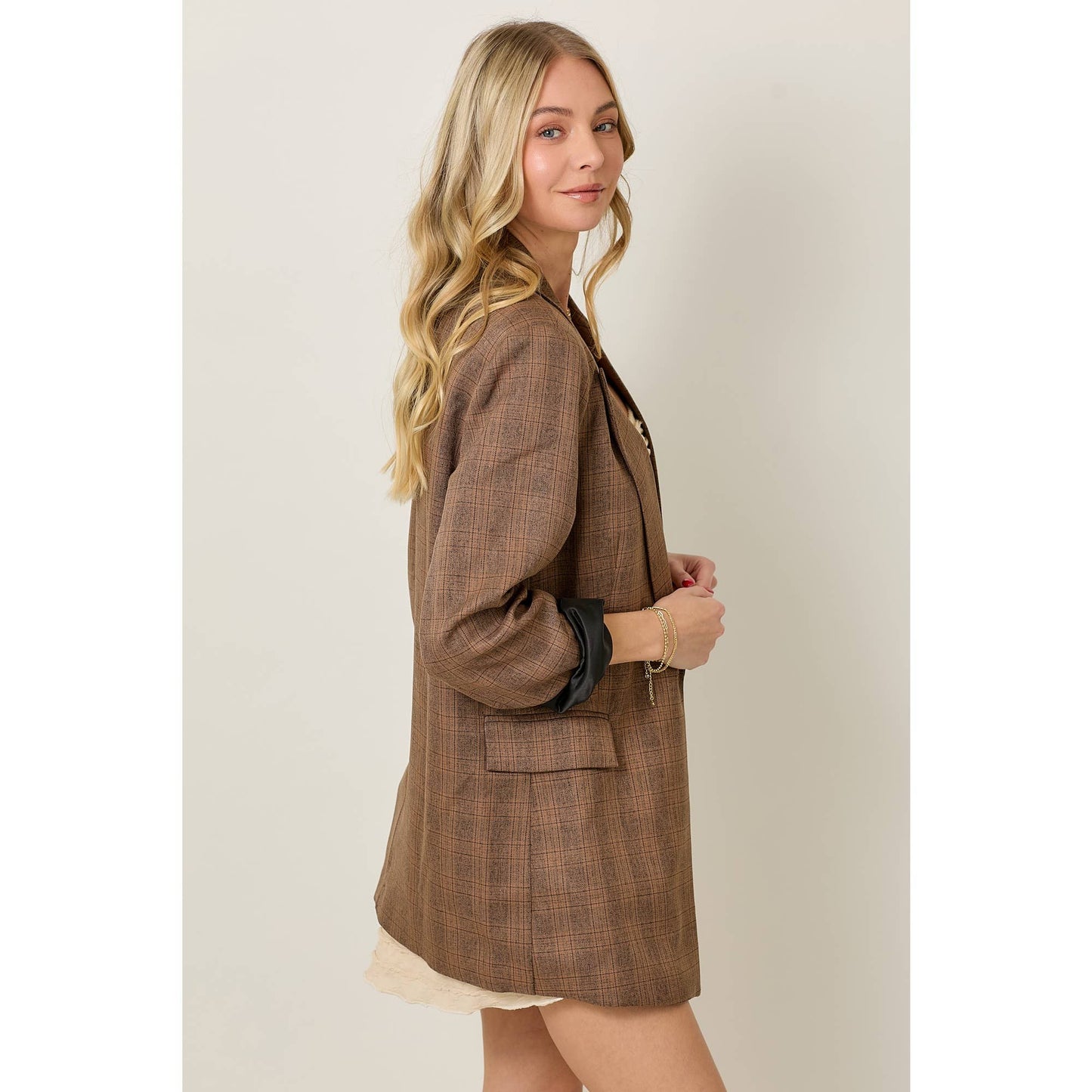 Light Weight Plaid Blazer