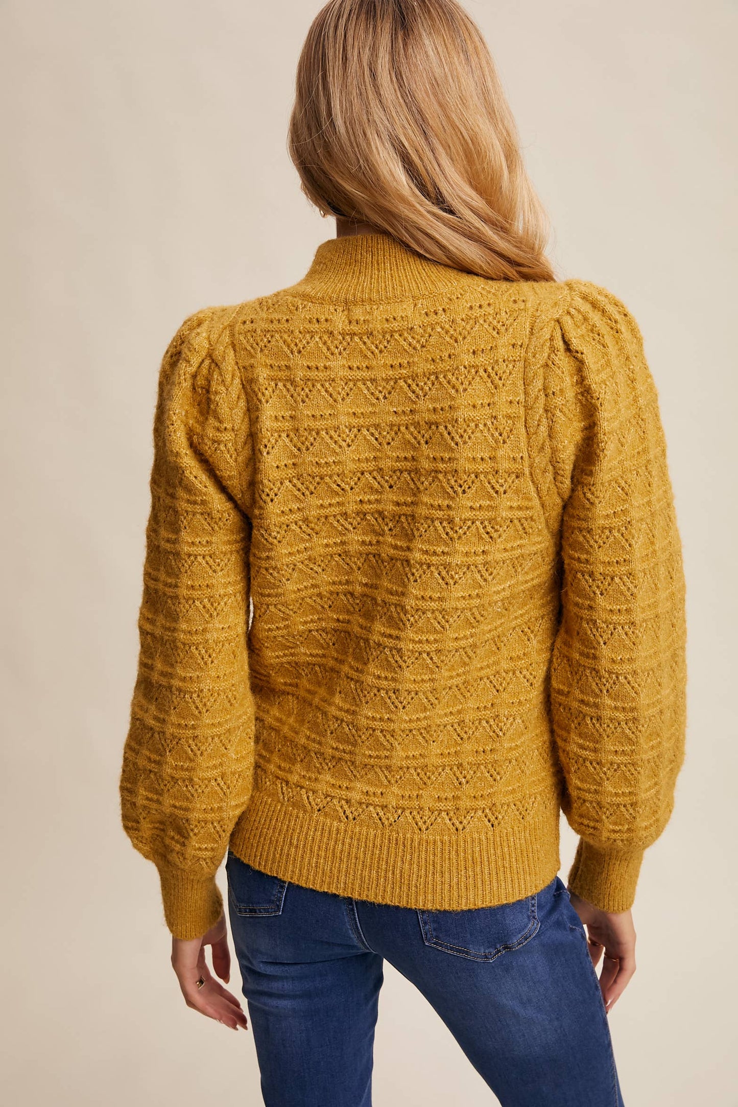 Lemon Grass Puff Sleeve Sweater