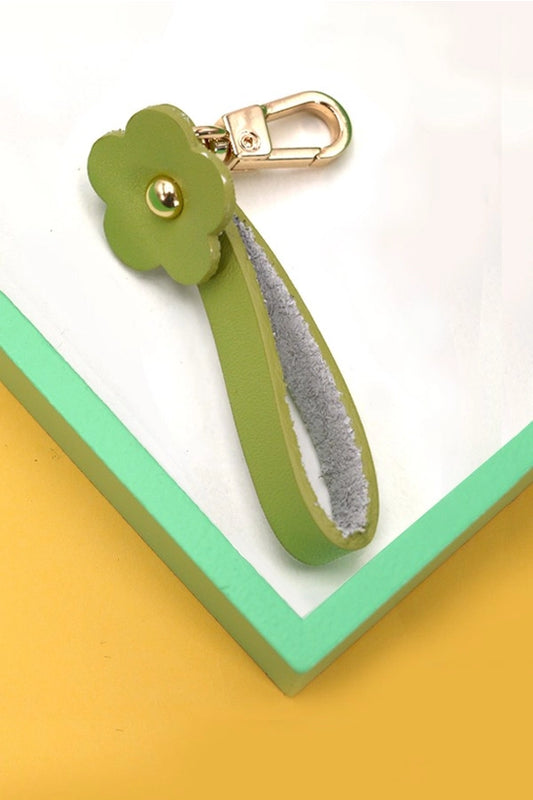 Leather Daisy Keychain