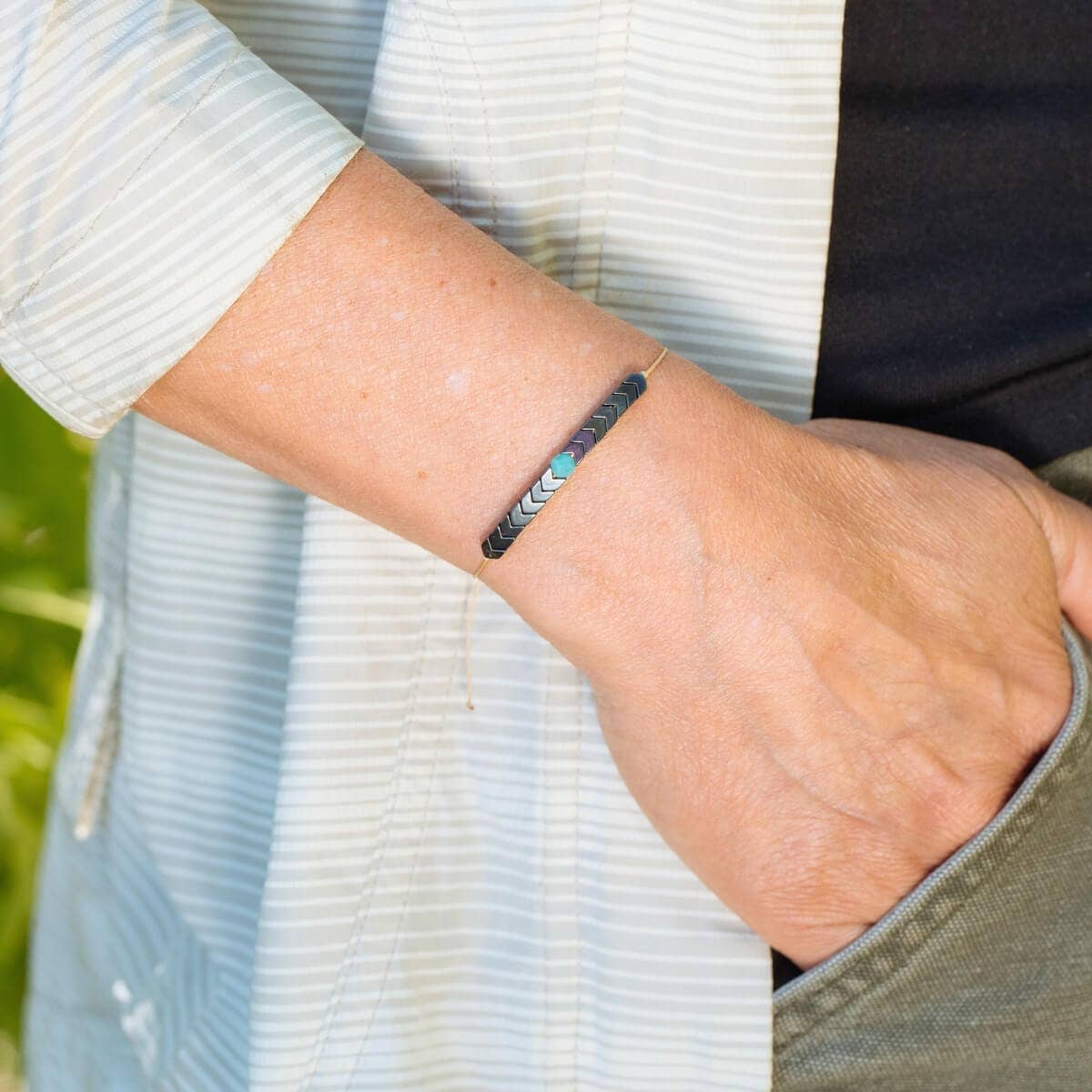 Amazonite Adjustable Bracelet - Wanderlust