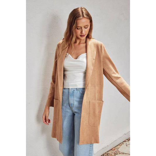 Tan Open Front Coat
