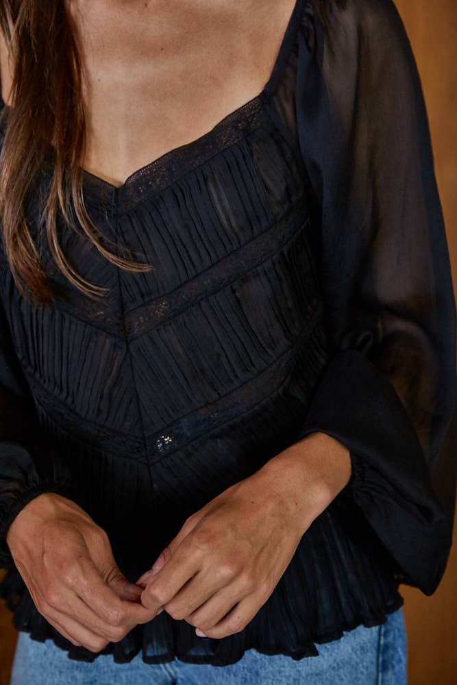 Long Sleeve Mesh Top