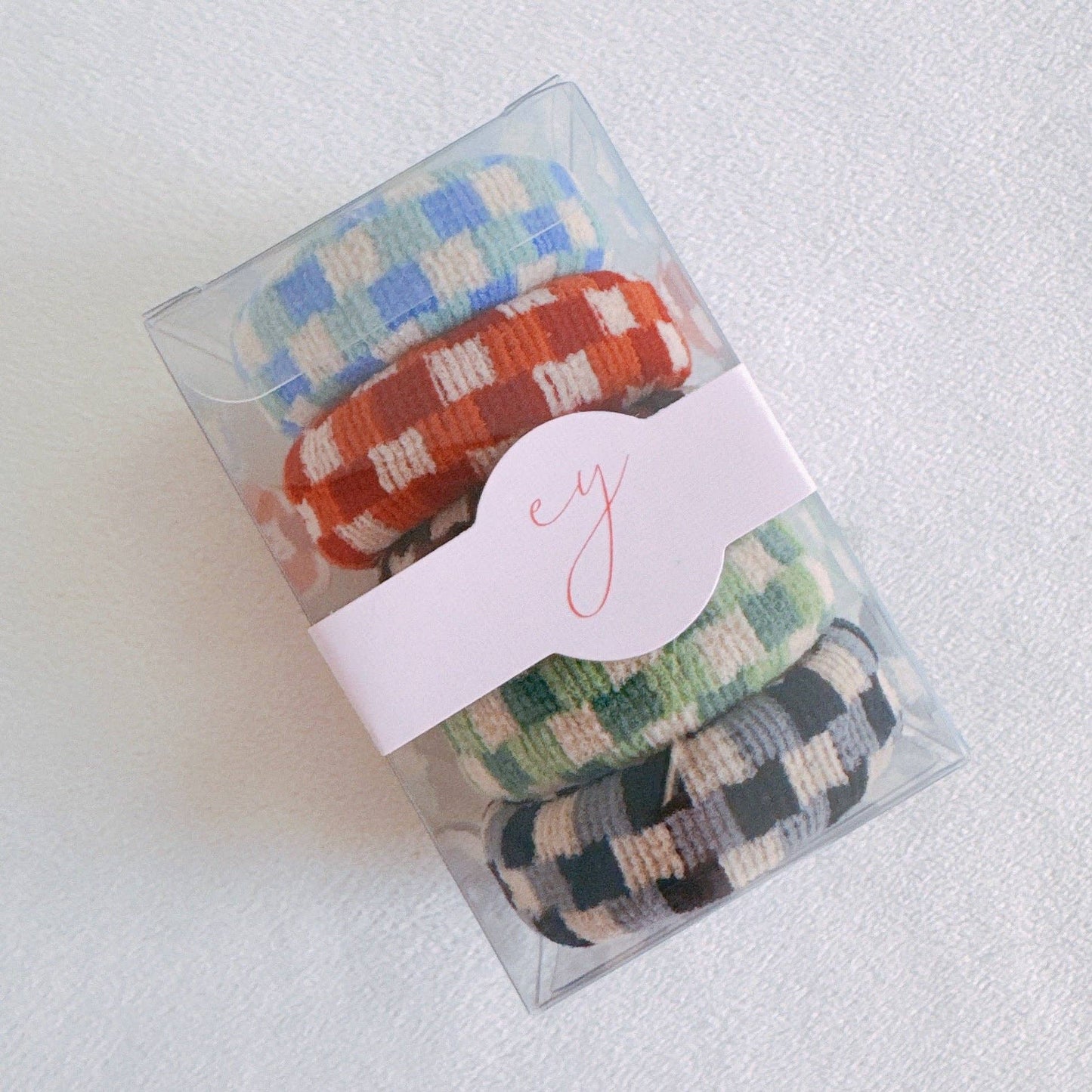 Checkered Donut Hair Ties (5)