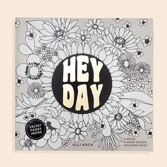 Heyday: A Retro Flower Design Coloring Book.