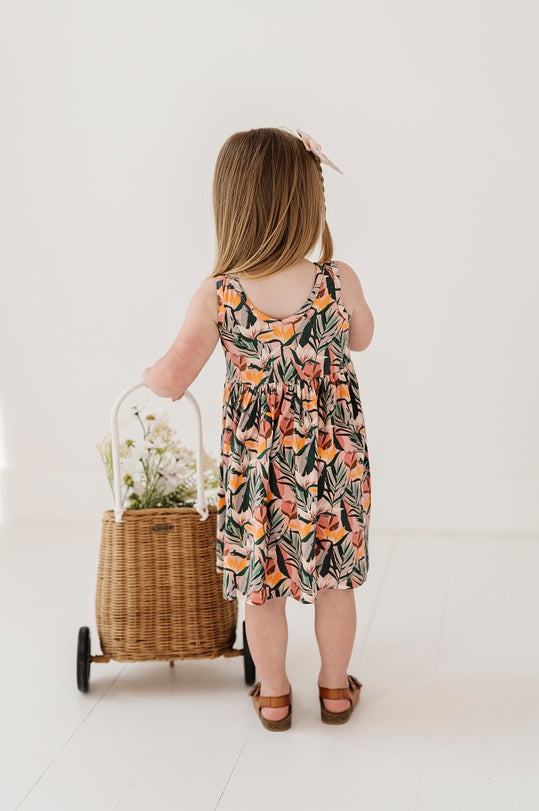 Tropical Henley Tank Dress