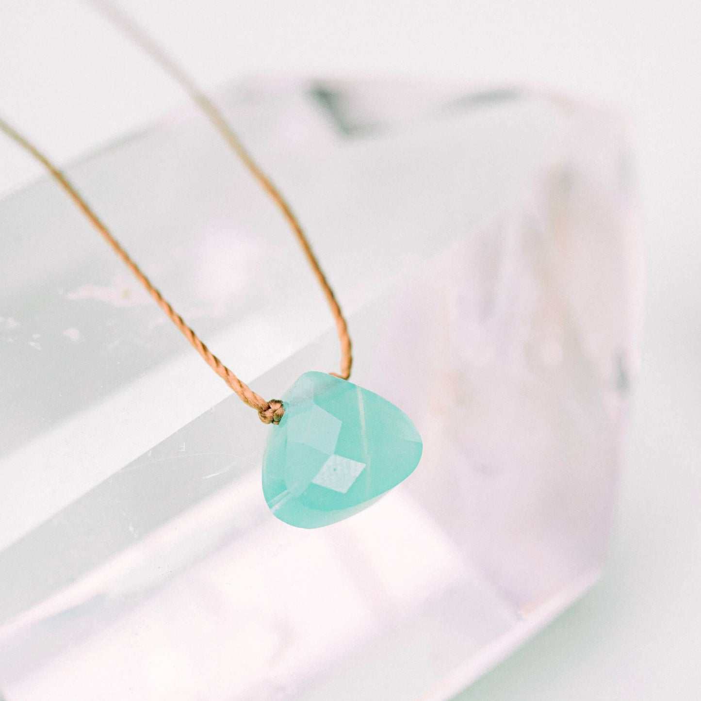 Turquoise Blue Crystal Friendship Necklace