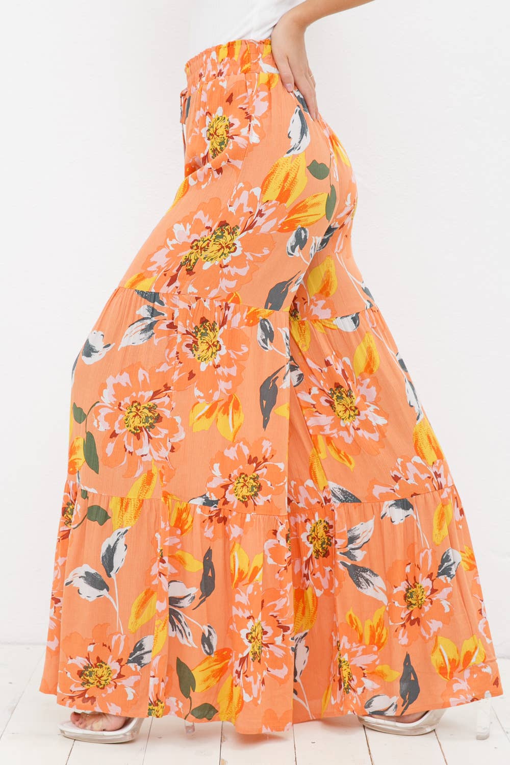 Citrus Floral Tiered Pants