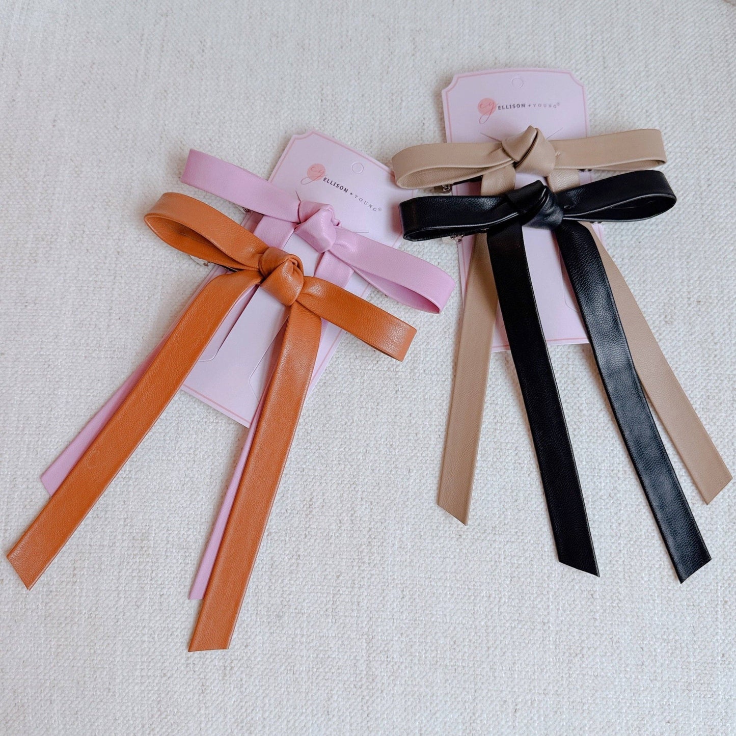 Structured Bow Hair Clip Set