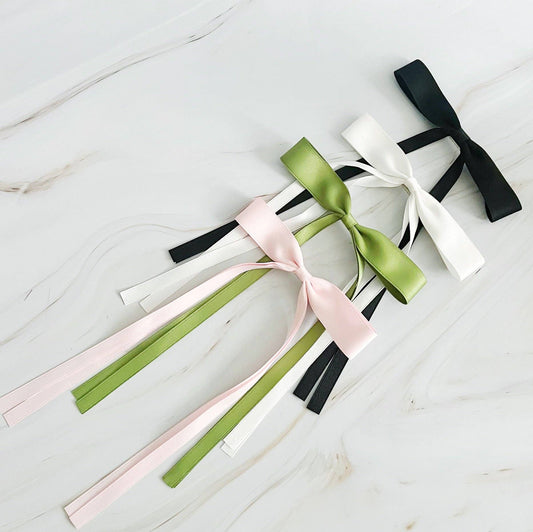 Slim Bow Hair Clip Set Of 4