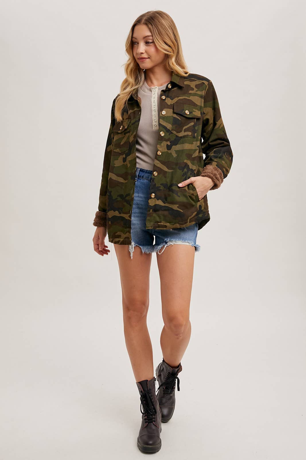 Camo Jacket with Sherpa