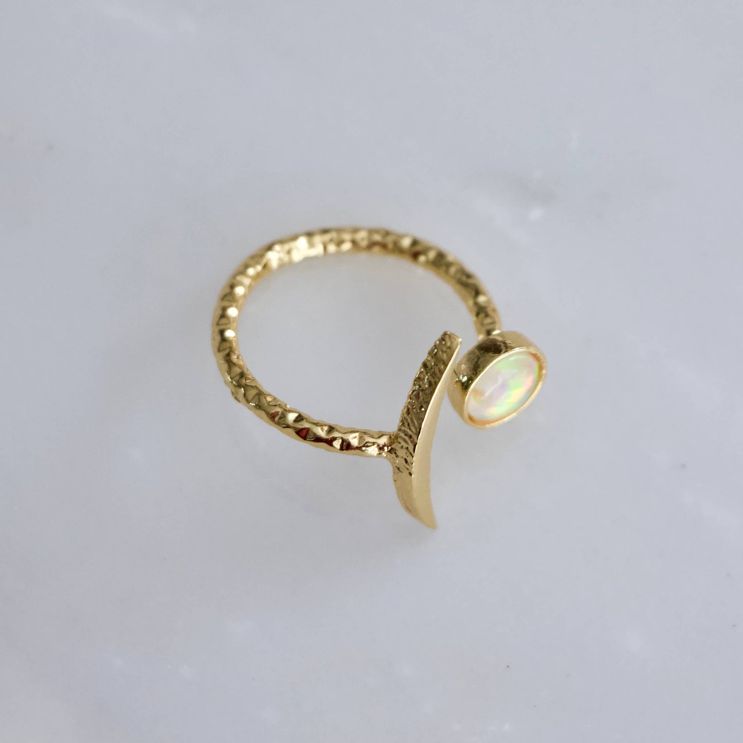 Opal Crescent Ring 