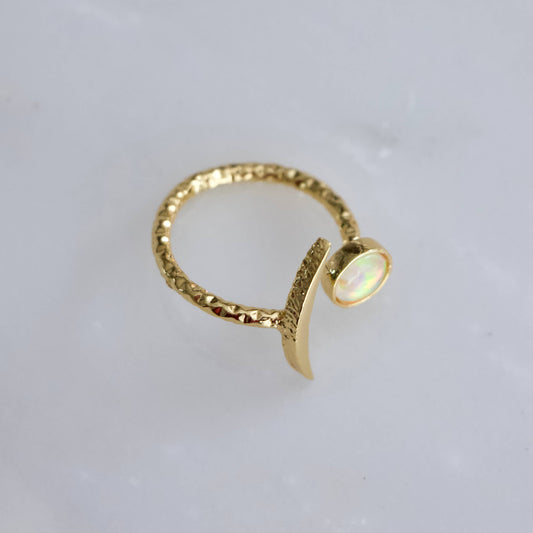 Opal Crescent Ring 