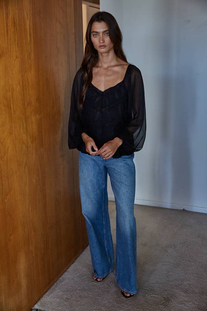 Long Sleeve Mesh Top