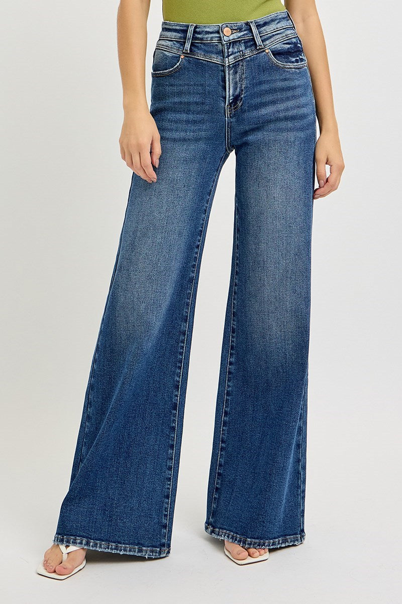 High Rise Yoke Detail Jeans
