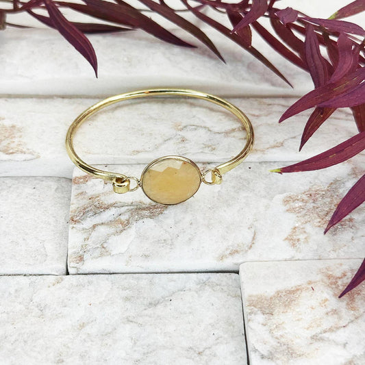 GoldPlated Bracelet with SemiPreciousStone Yellow Aventurine