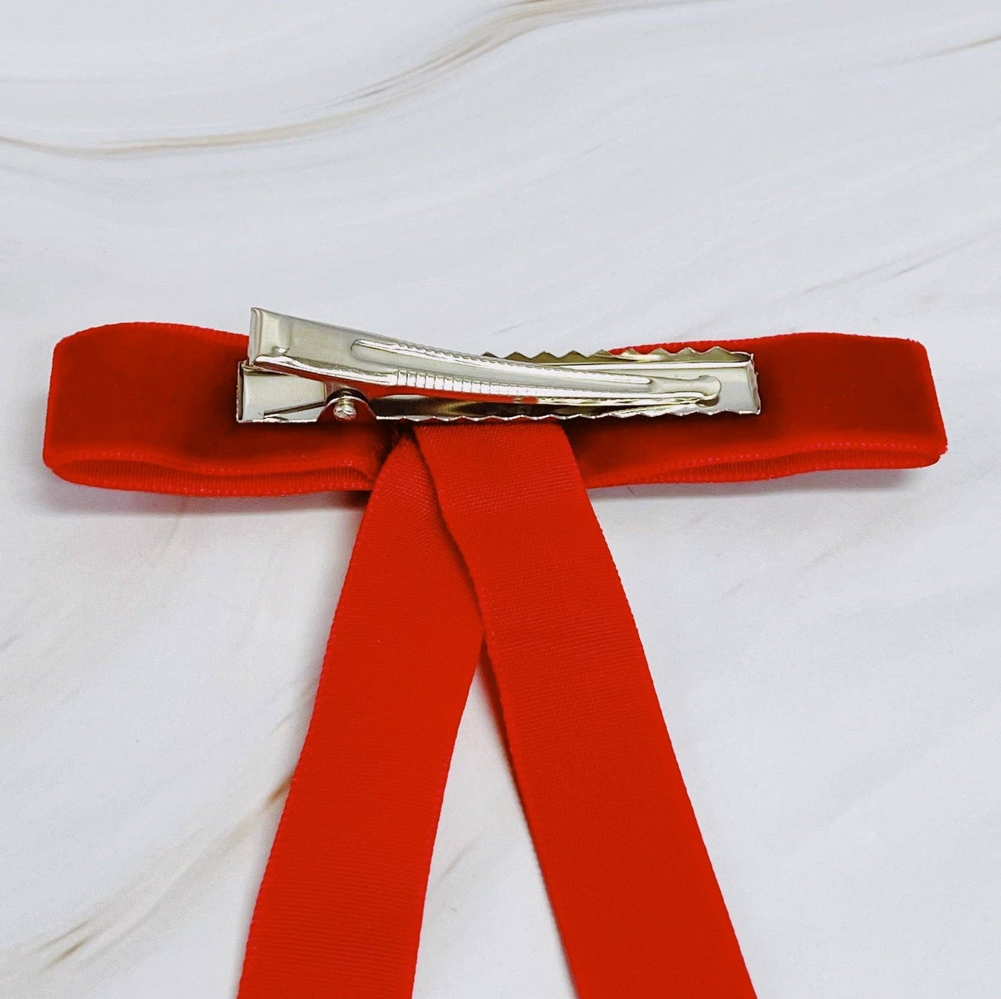 Velvet Bow Hair Clip Set Of 4