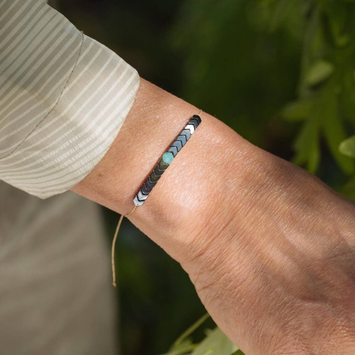 Amazonite Adjustable Bracelet - Wanderlust