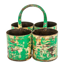 Load image into Gallery viewer, Vintage Metal Quad Planter
