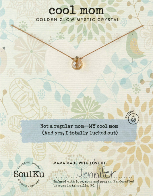 Golden Glow Mystic Crystal Cool Mom Necklace