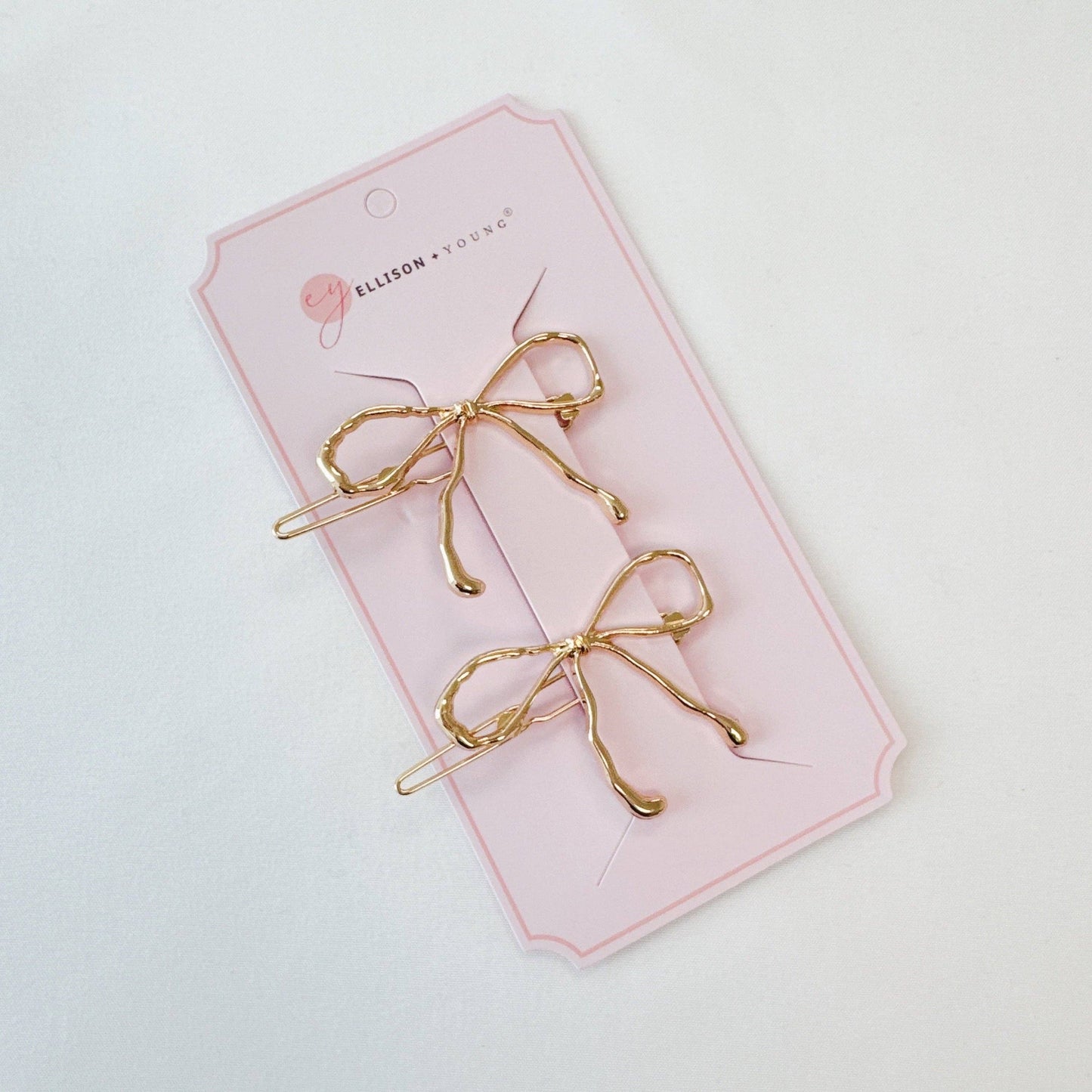 Wobbly Gold Hair Clip Set (2)