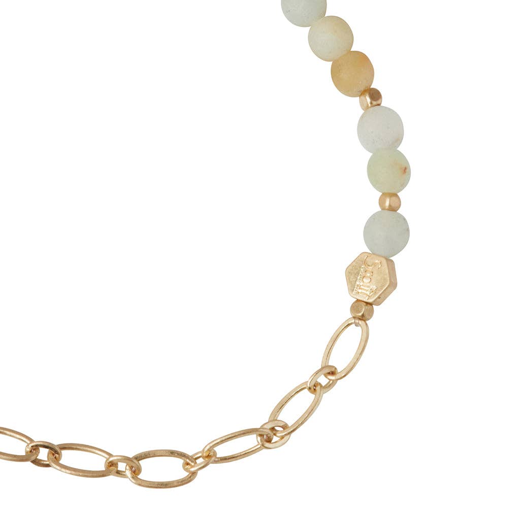 Mini Stone Bracelet - Amazonite/Gold