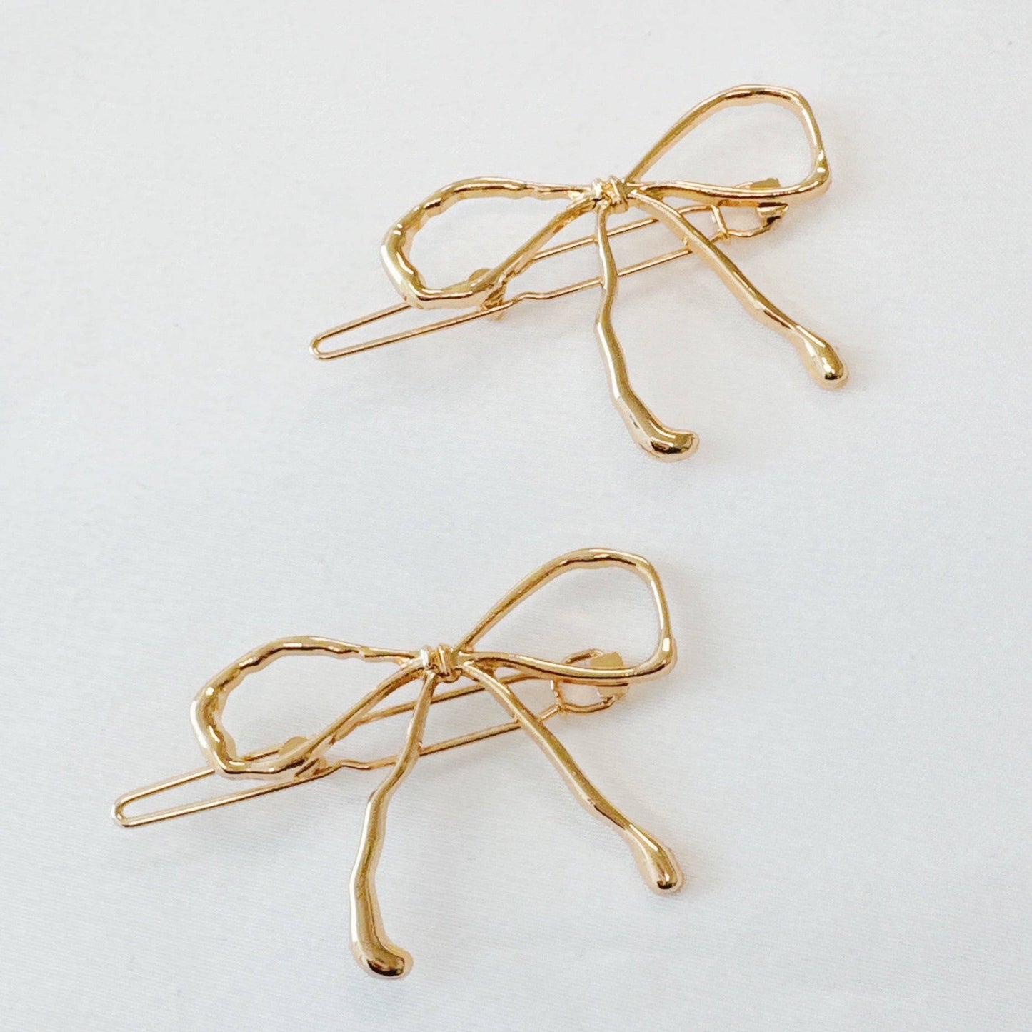 Wobbly Gold Hair Clip Set (2)