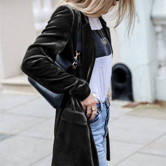 Longline Velvet Blazer