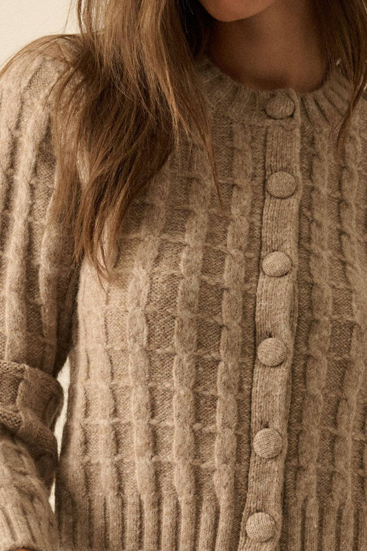 Cable Knit Cardigan Sweater