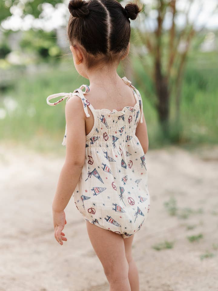 Smocked USA Flag Bodysuit