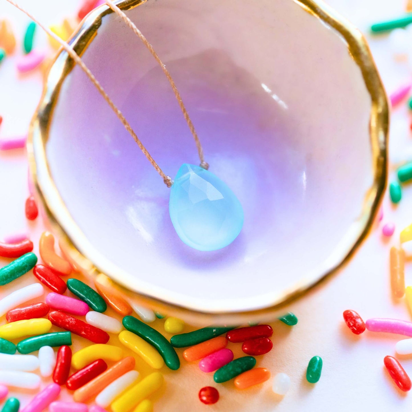 Chalcedony Luxe Happy Bday Necklace